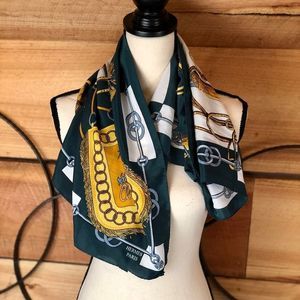 Hermes Vintage “Cliquetis” Silk Scarf in Hunter Green